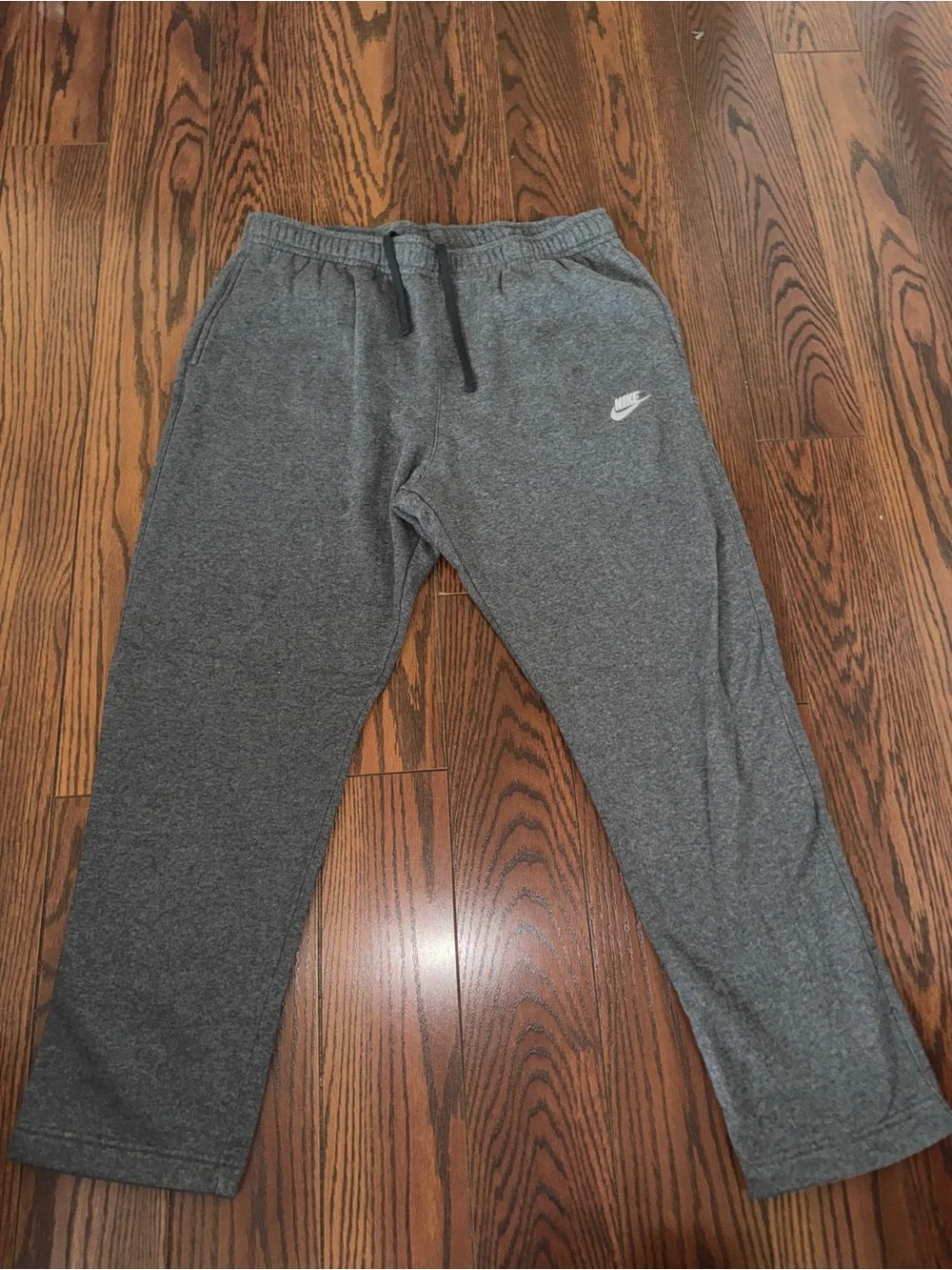 Nike Gray Men's Fleece Joggers with Swoosh Logo